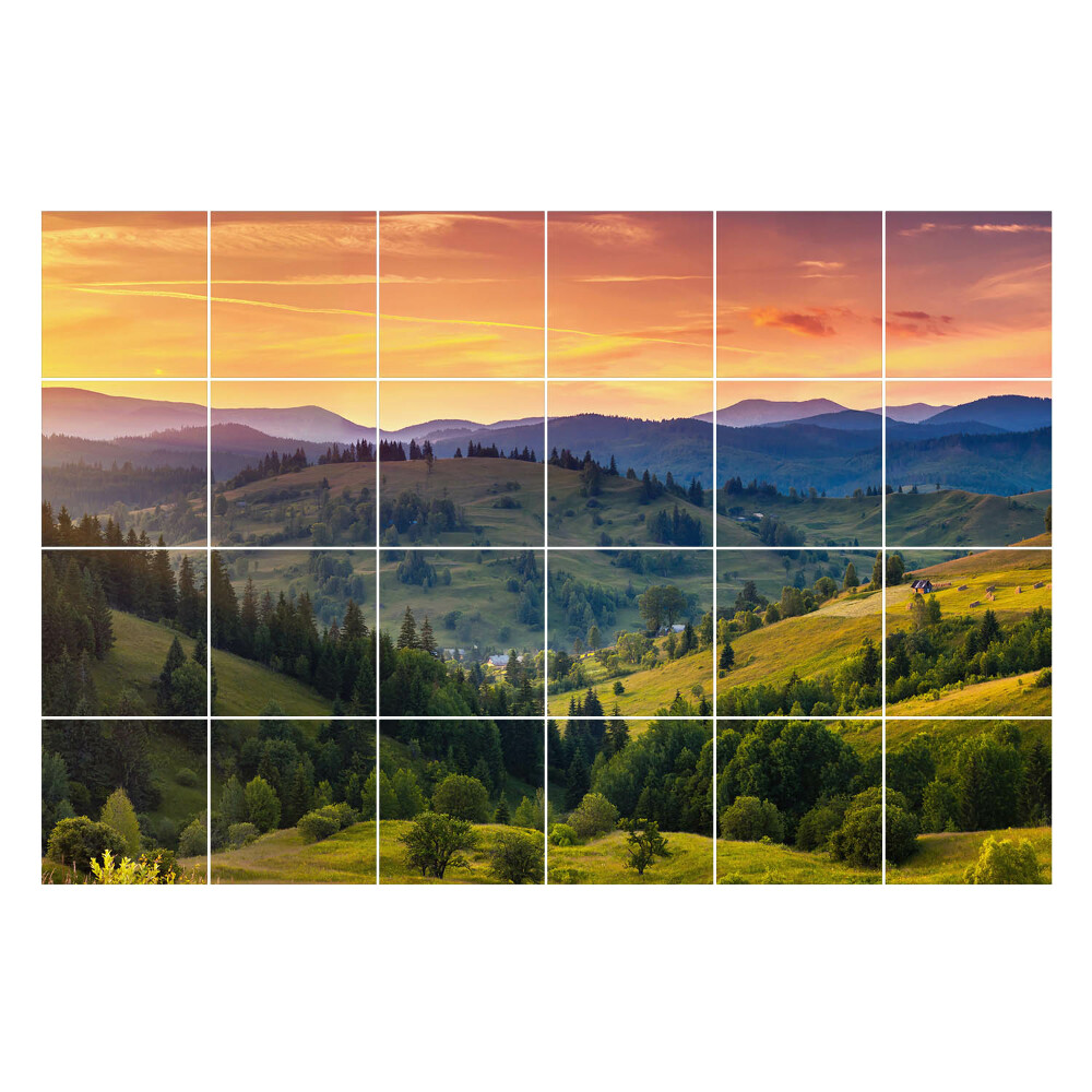 Autocolante pentru gresie Peisaj montan pitoresc