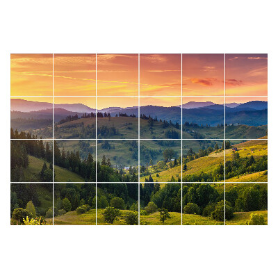 Autocolante pentru gresie Peisaj montan pitoresc