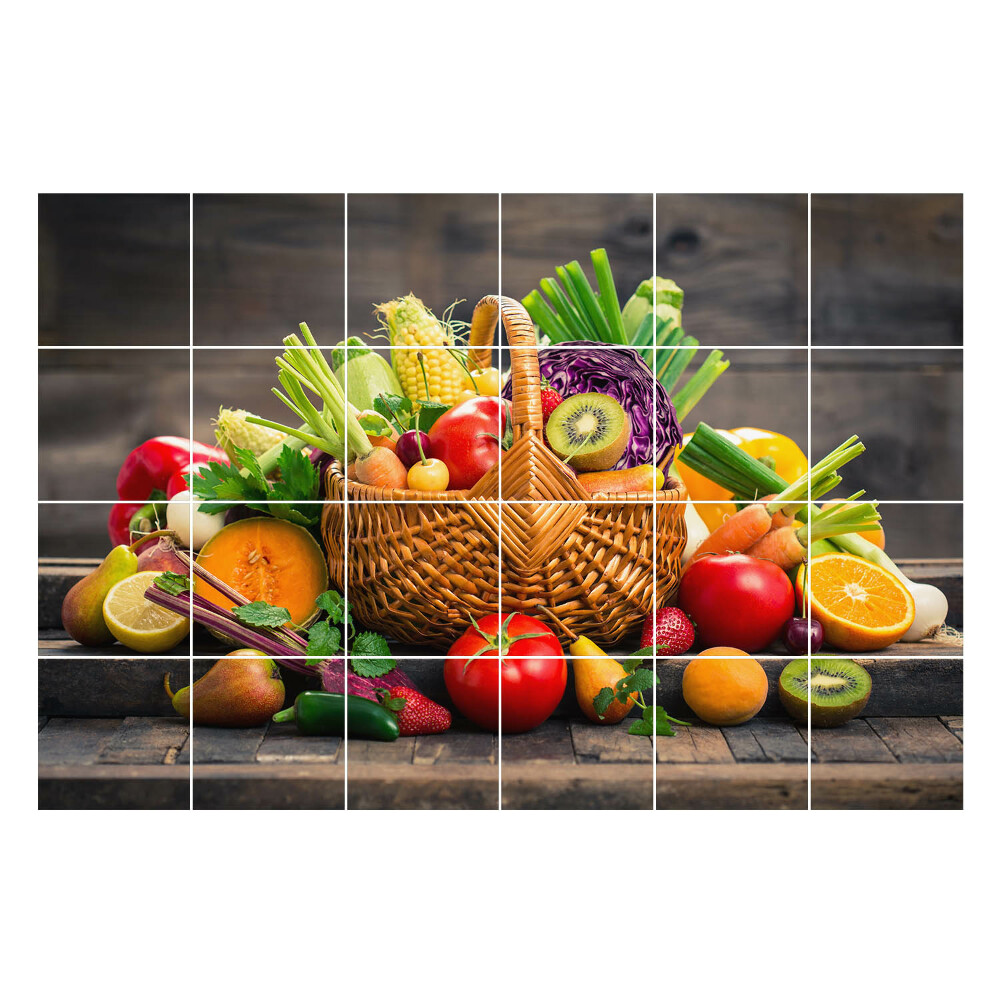 Autocolante gresie Un coș plin cu legume proaspete