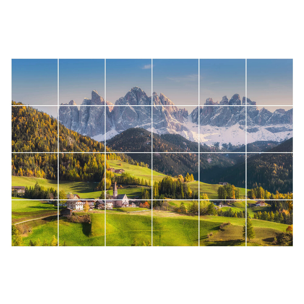 Autocolante pentru gresie Peisaj montan pitoresc