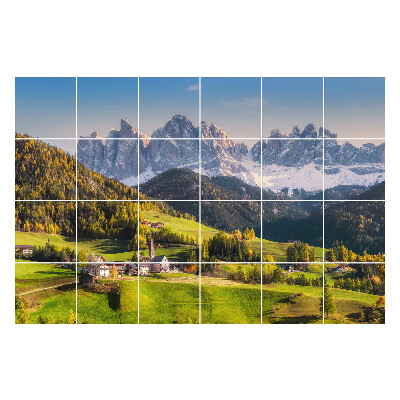 Autocolante pentru gresie Peisaj montan pitoresc