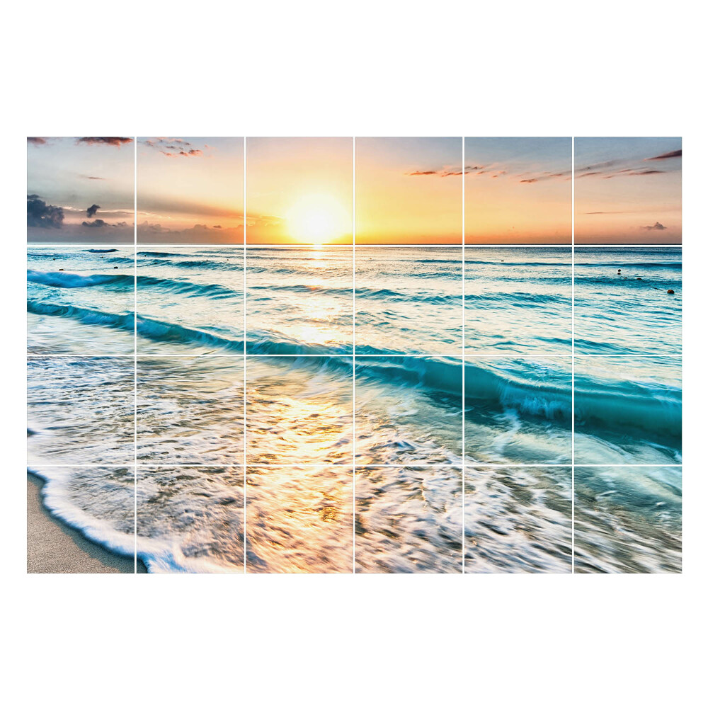 Autocolante gresie si faianta Apus de soare peste mare