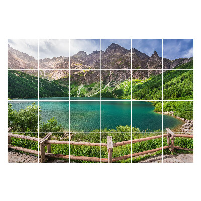 Autocolante gresie si faianta Peisaj montan cu un lac