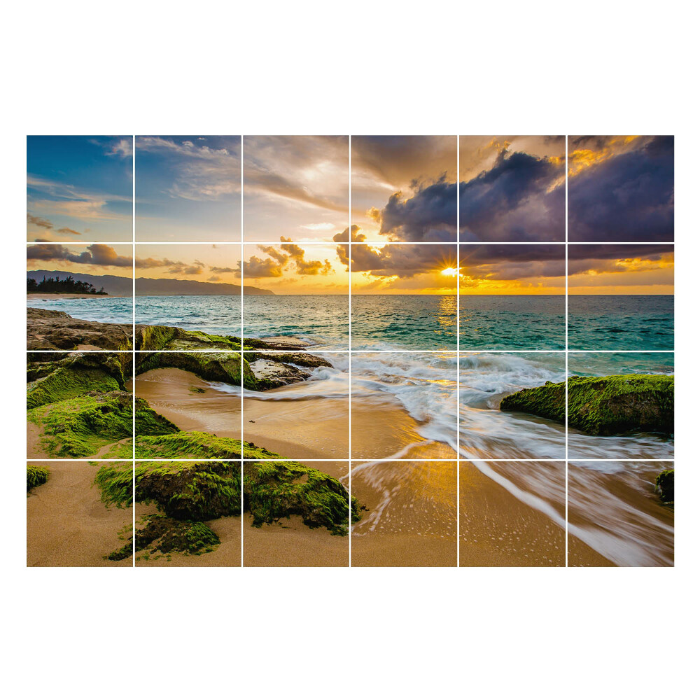 Autocolante gresie si faianta Apus de soare peste mare