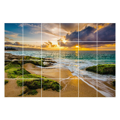 Autocolante gresie si faianta Apus de soare peste mare