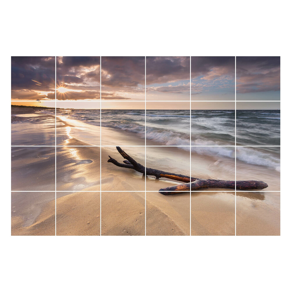 Autocolante pentru gresie Apus de soare peste mare