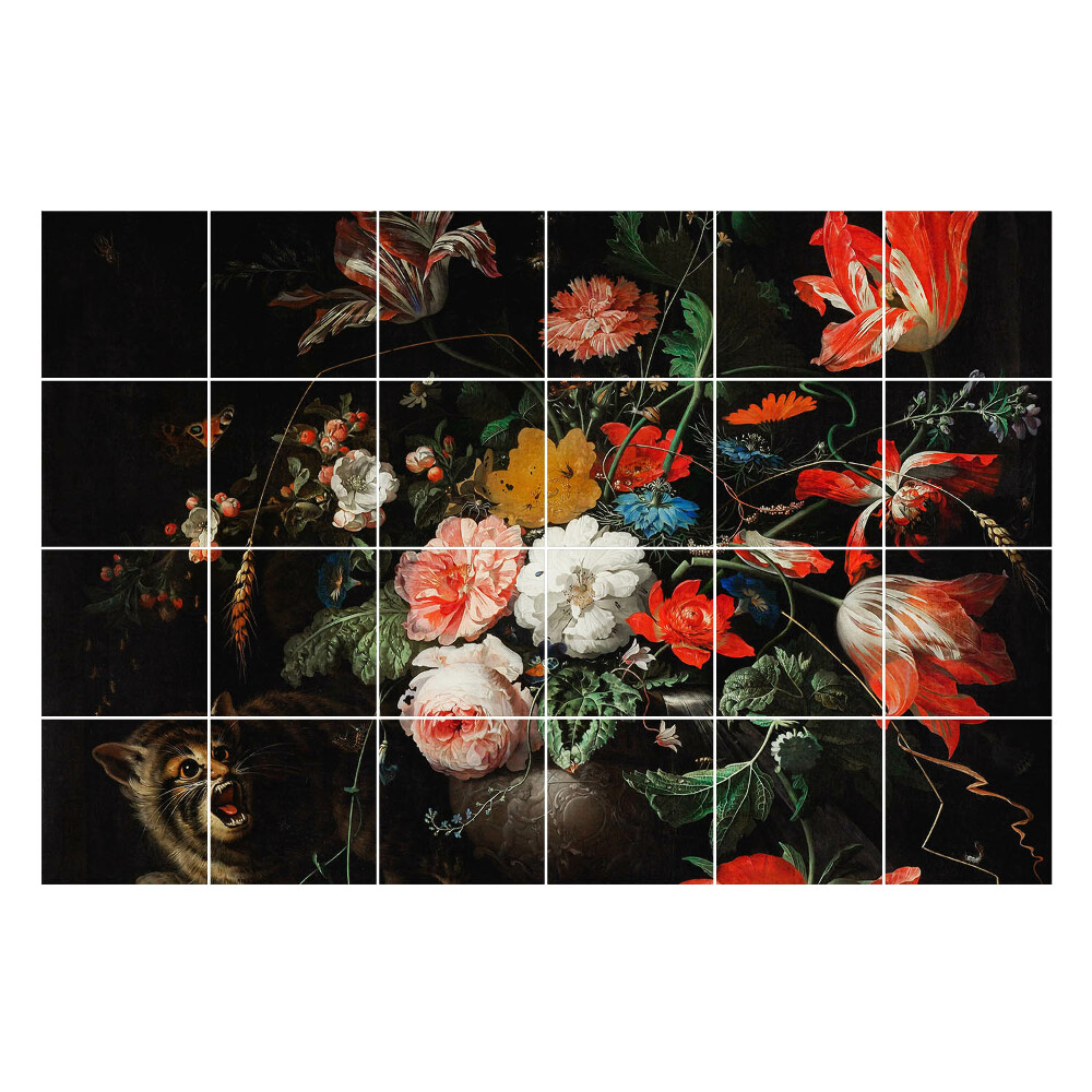 Autocolante gresie Buchet floral cu un animal sălbatic