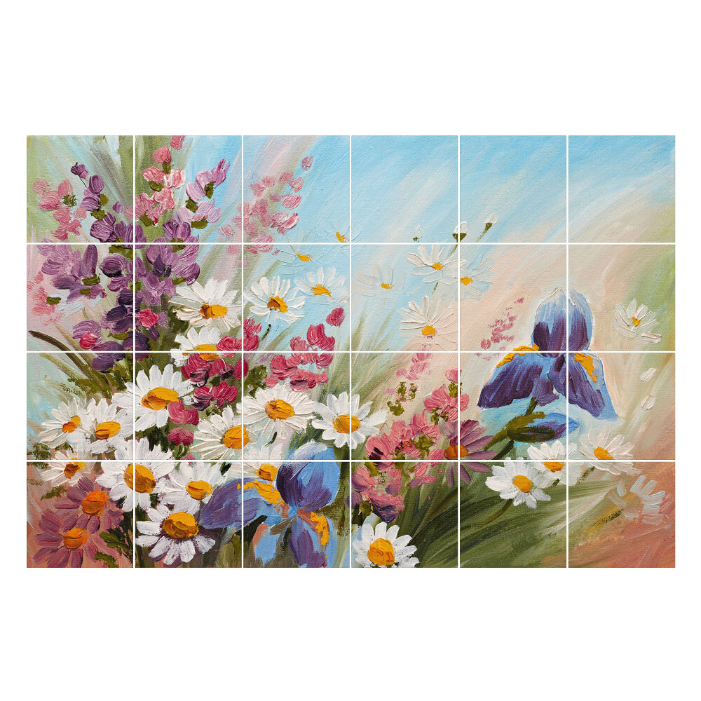 Autocolante pentru gresie Un buchet de flori într-un cadru de primăvară