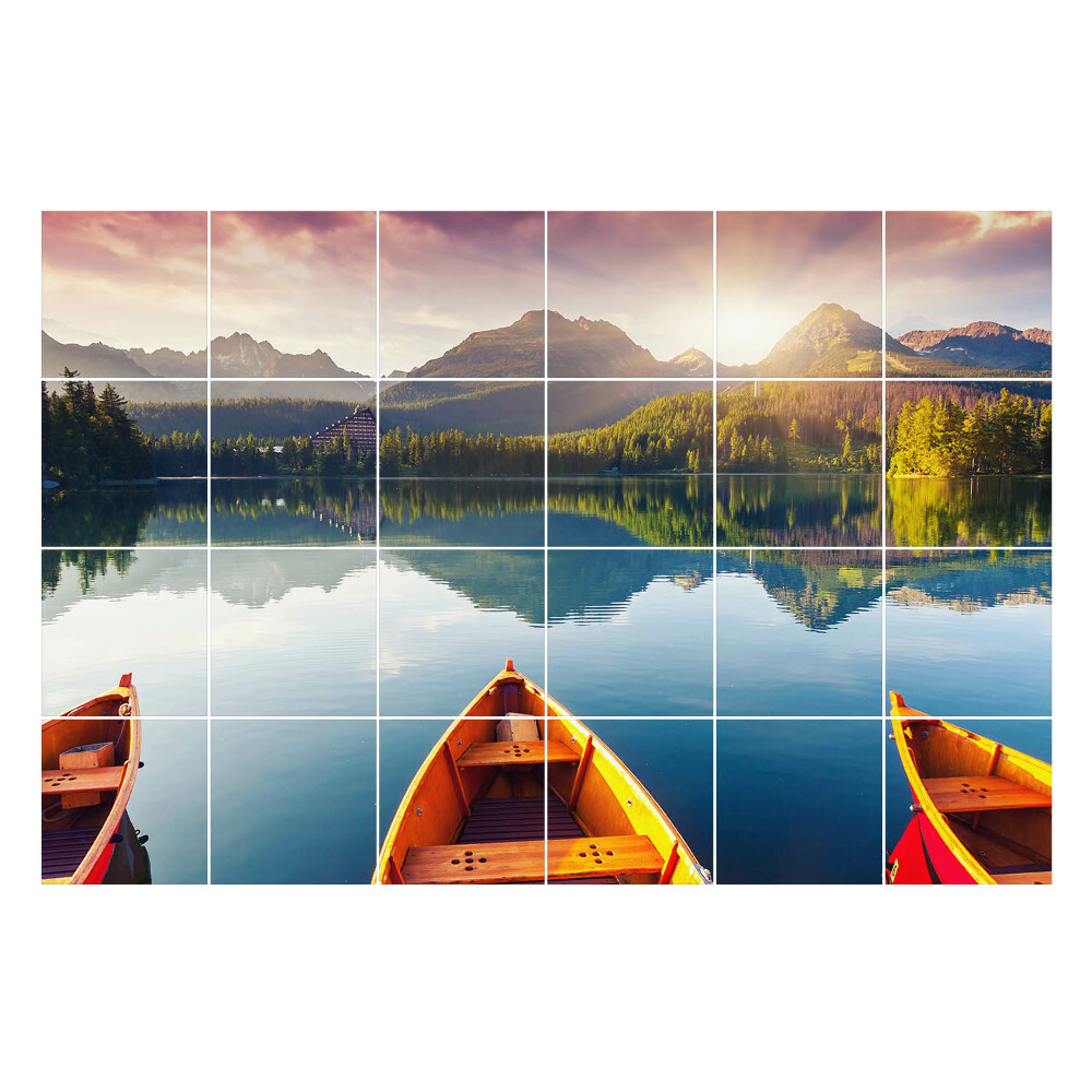 Autocolante pentru gresie Peisaj montan liniștit