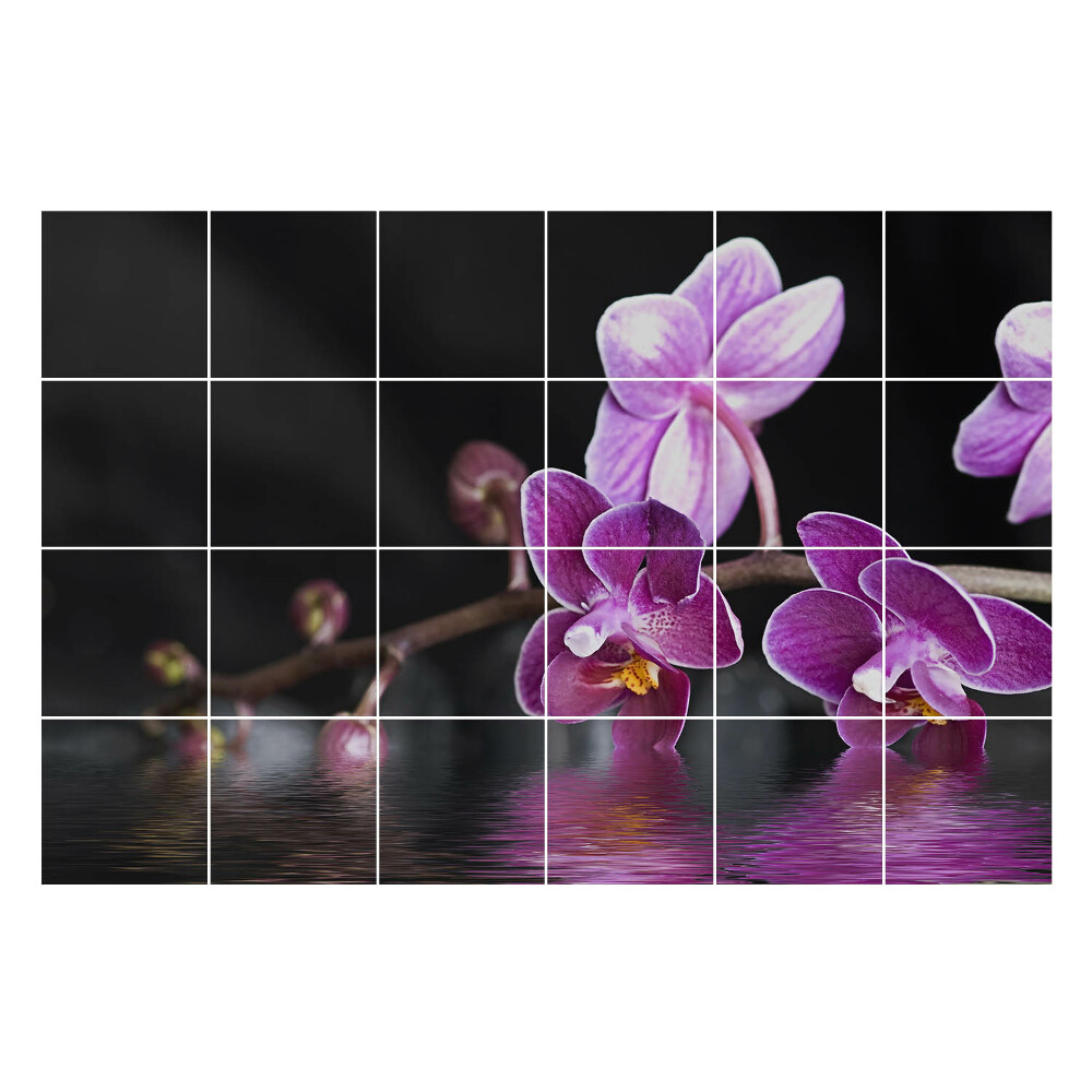 Autocolante gresie Flori pe fundalul apei