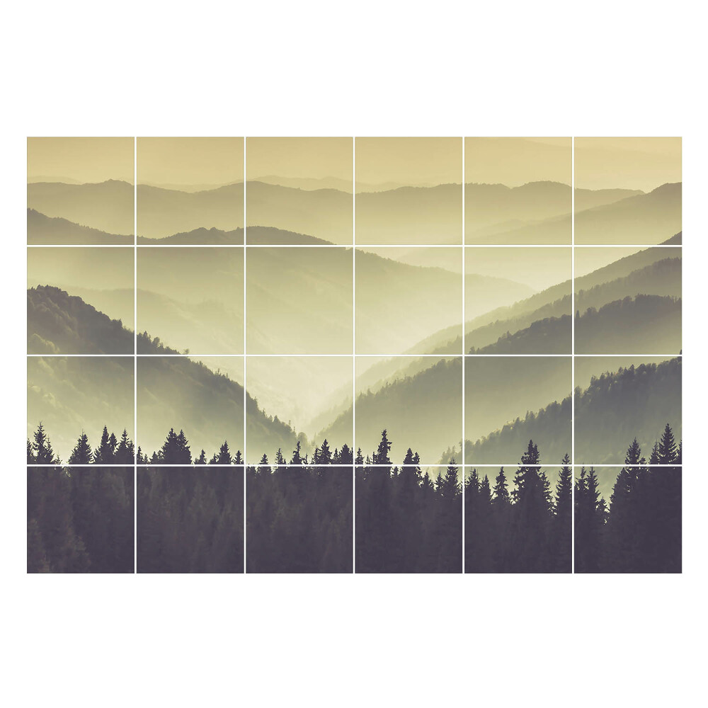 Autocolante pentru gresie Peisaje montane mistice