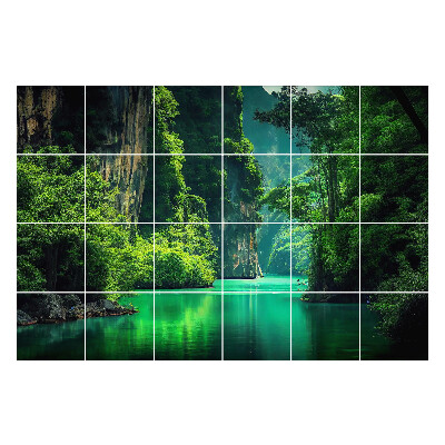 Autocolante pentru gresie O vale pitorească cu apă