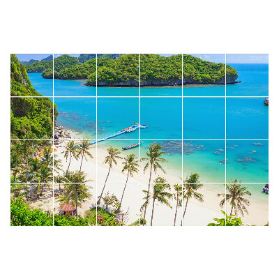 Autocolante gresie Plajă tropicală cu insule