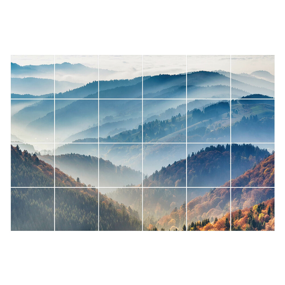 Autocolante gresie Peisaj montan încețoșat