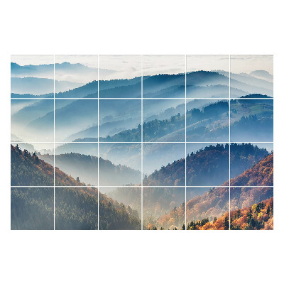 Autocolante gresie Peisaj montan încețoșat