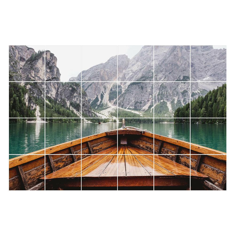 Autocolante gresie Vedere a lacului din barcă