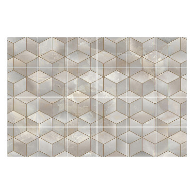 Autocolante pentru gresie Motive cubice în aranjament