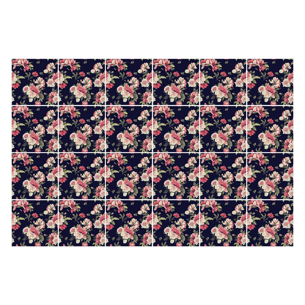 Autocolante gresie Flori într-o țesătură densă