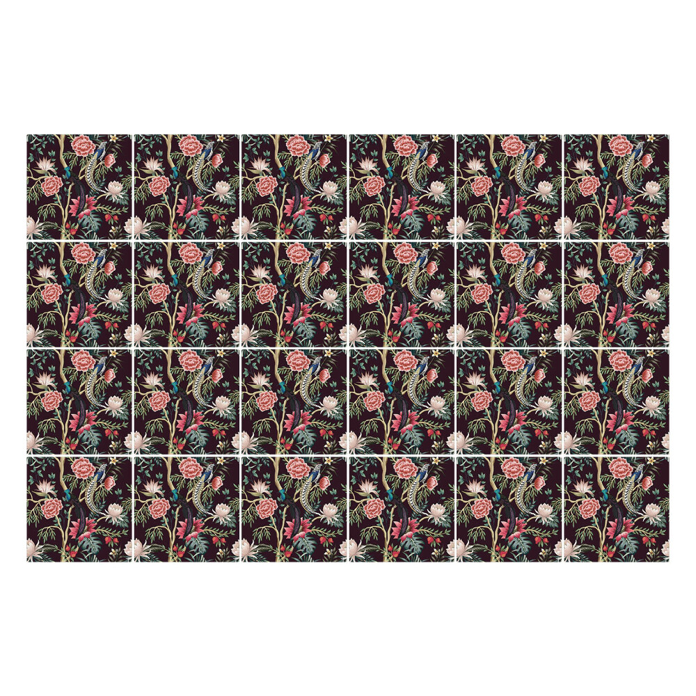 Autocolante gresie Motiv floral vertical