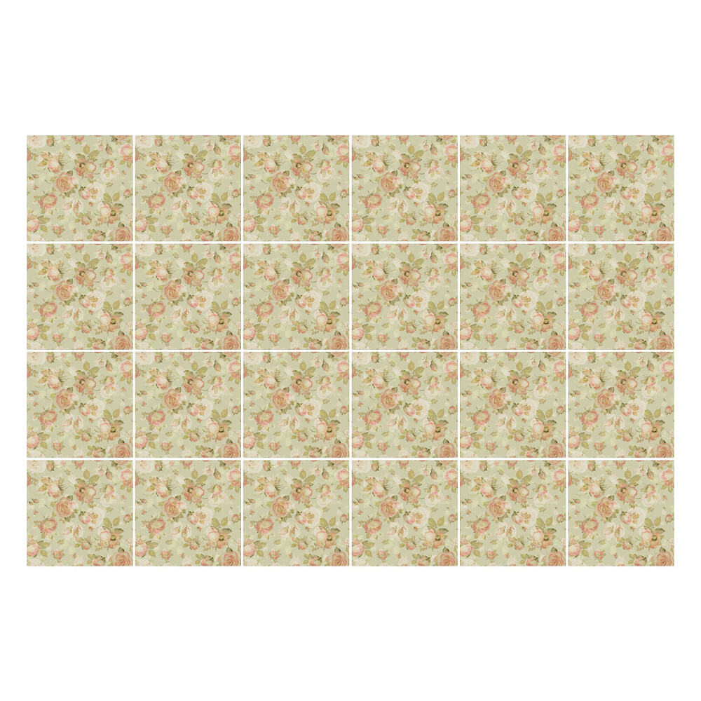 Autocolante gresie si faianta Motiv floral vintage