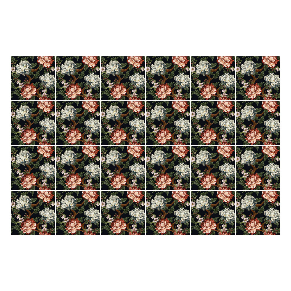 Autocolante gresie Motiv floral în tufiș