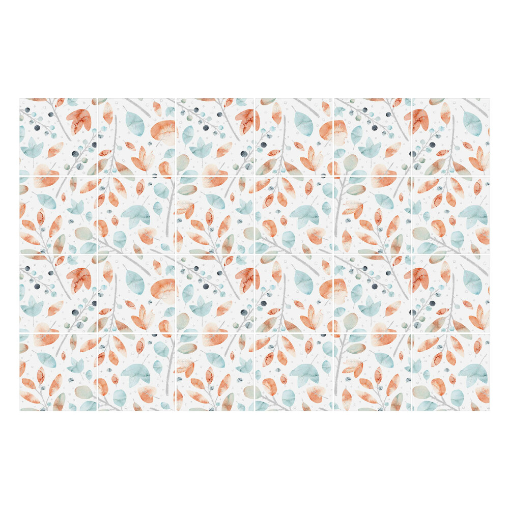 Autocolante pentru gresie Motive florale cu frunze