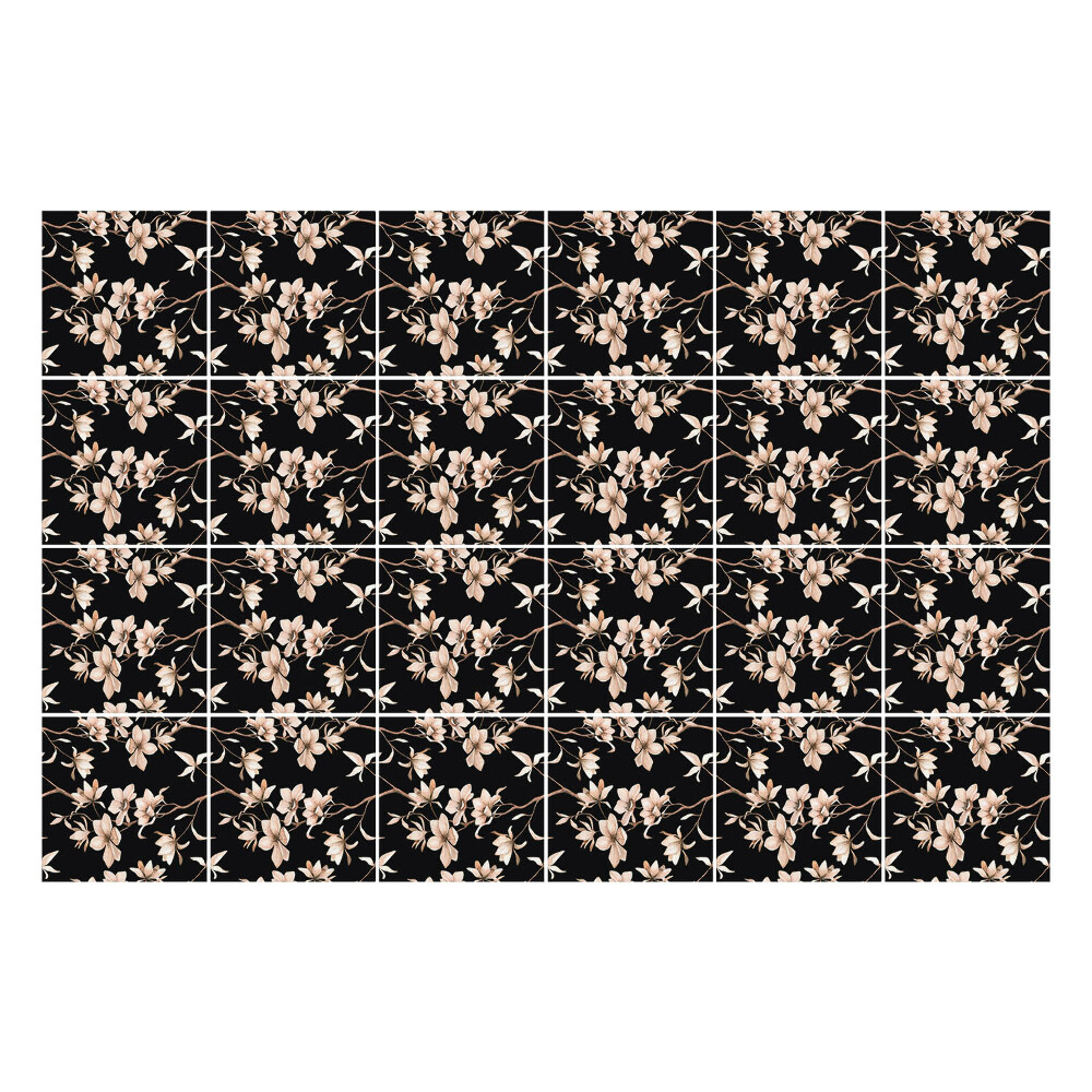 Autocolante gresie si faianta Motiv floral pe fundal