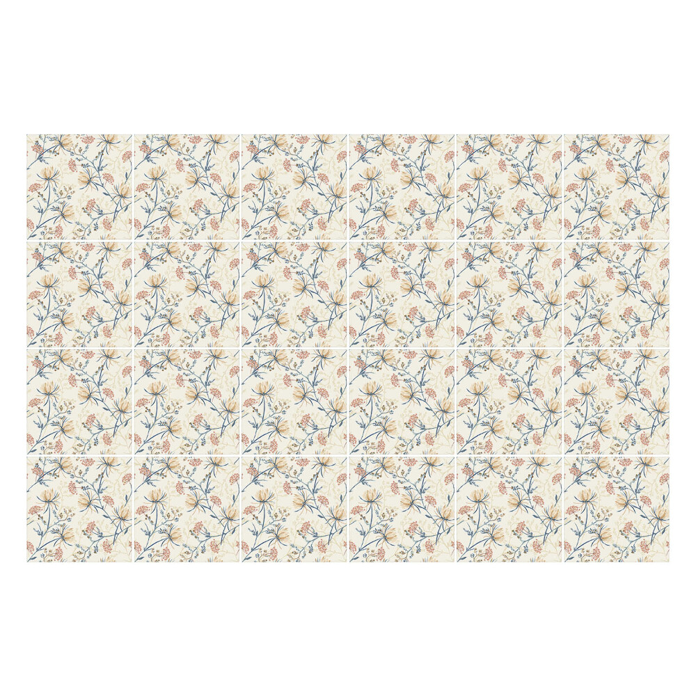 Autocolante pentru gresie Motiv floral pe fundal