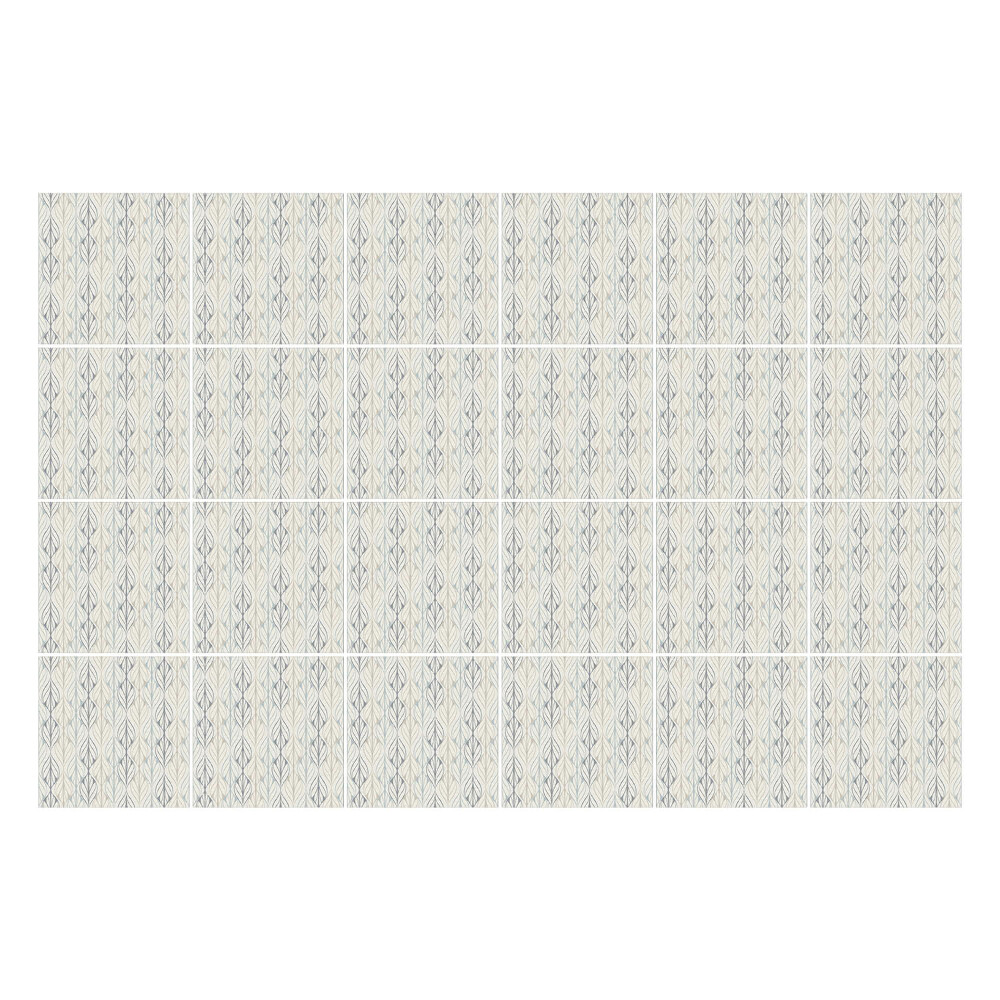 Autocolante gresie Frunze delicate în rânduri