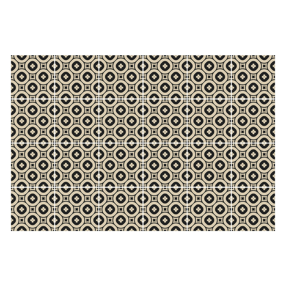 Autocolante gresie si faianta Cercuri cu flori