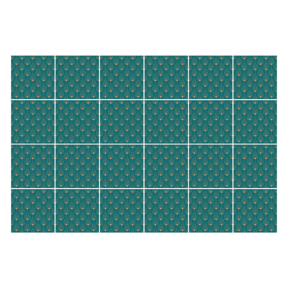 Autocolante gresie Motivul picăturilor într-o plasă