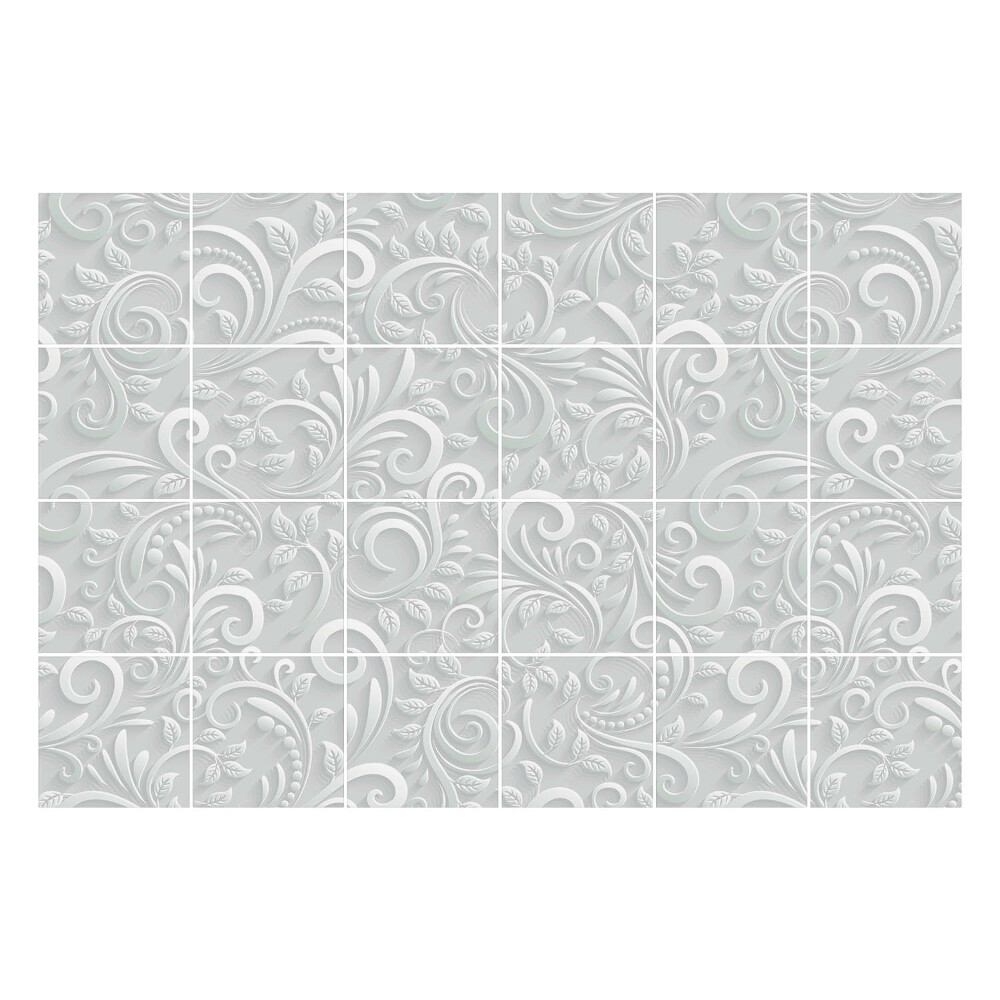 Autocolante gresie Frunze și spirale elegante