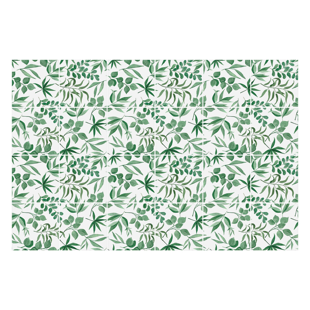 Autocolante pentru gresie Motive cu frunze de plante