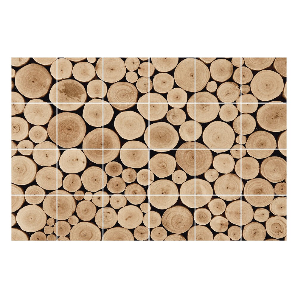 Autocolante gresie si faianta Colaj de bușteni rotunzi