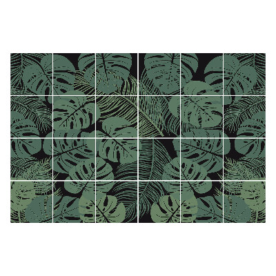 Autocolante gresie Frunze tropicale în desiș