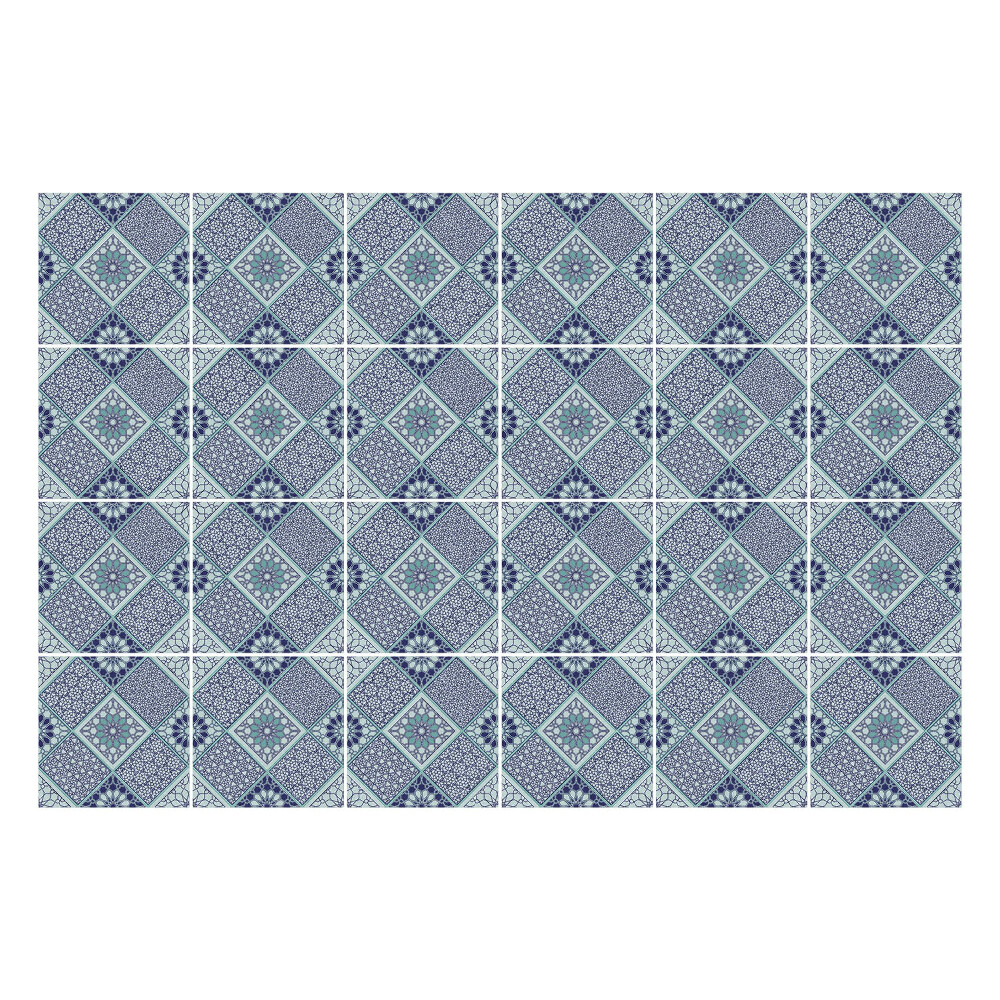 Autocolante gresie si faianta Diamante geometrice cu flori