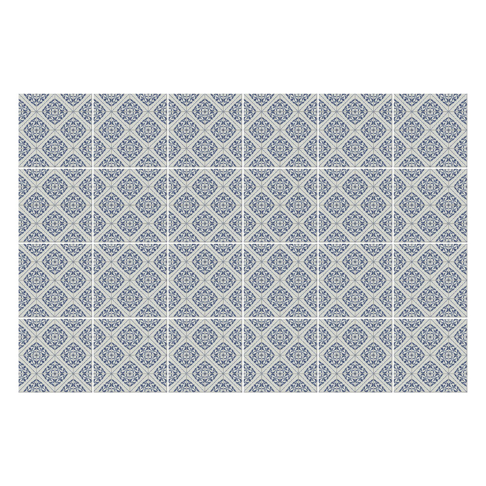 Autocolante gresie Ornament floral cu diamant