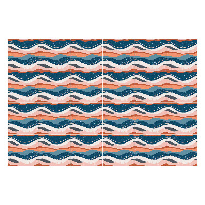 Autocolante pentru gresie Valuri în tonuri pastelate