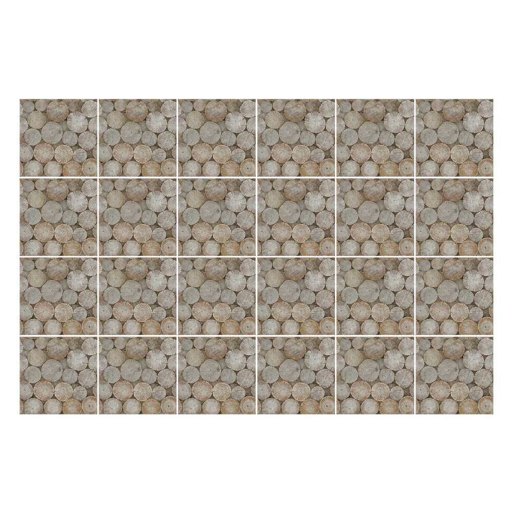 Autocolante pentru gresie Trunchiuri de copaci rotunde