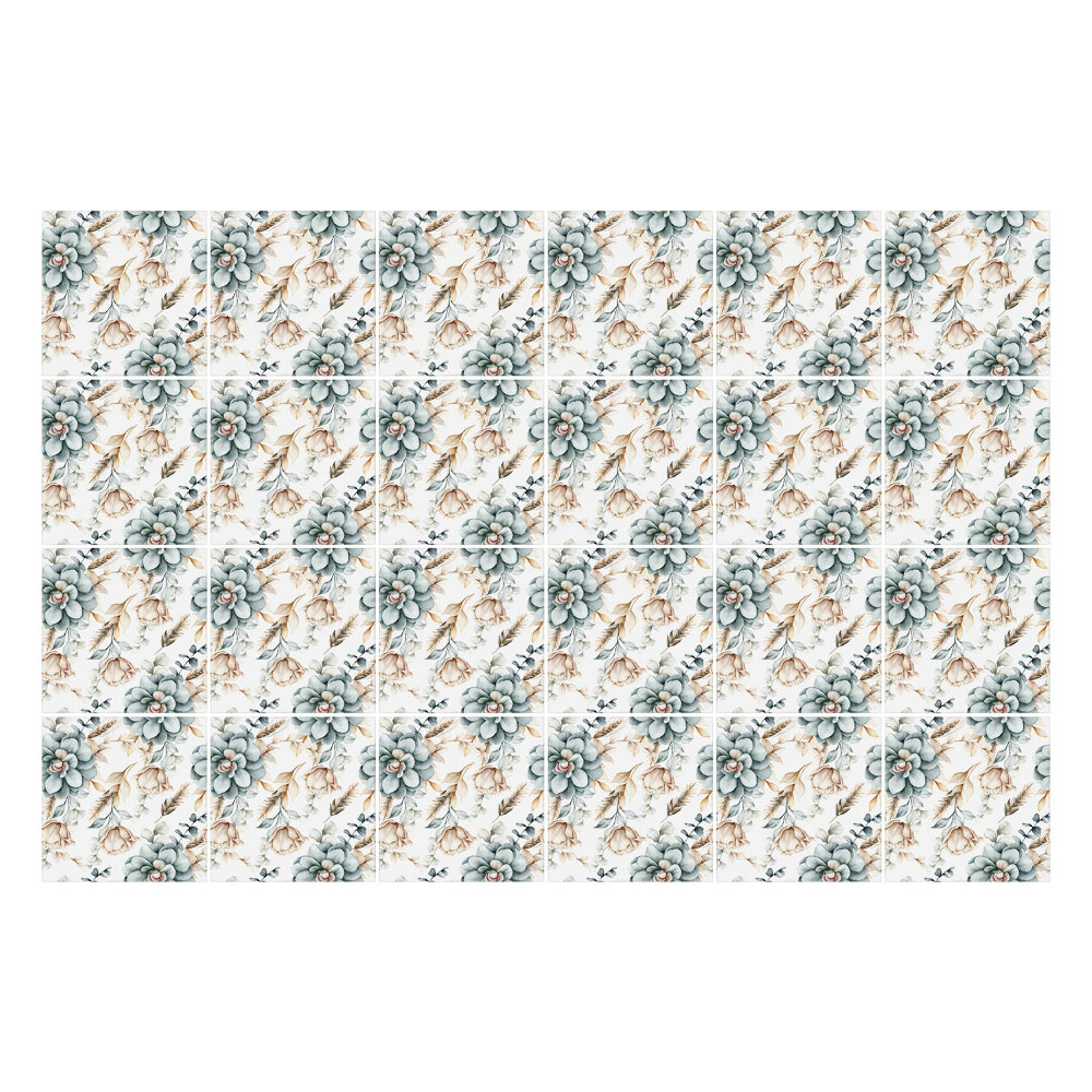 Autocolante pentru gresie Motiv floral cu frunze