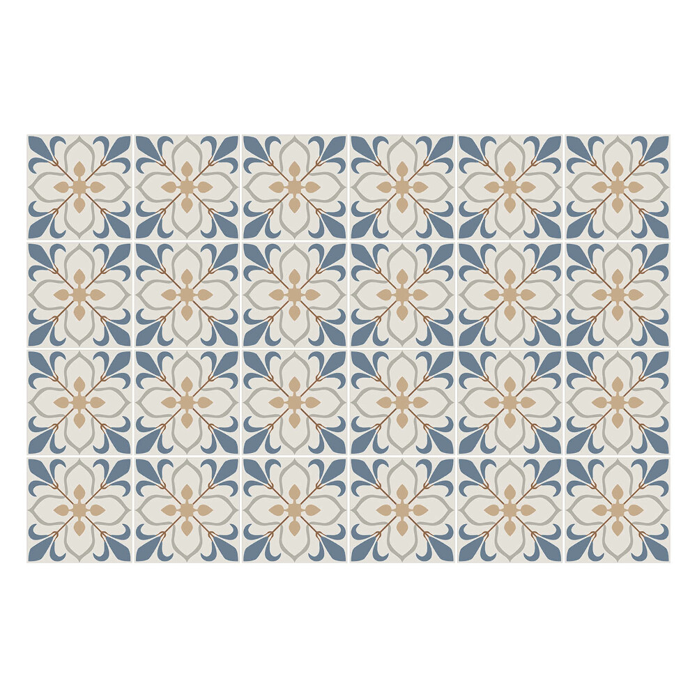 Autocolante pentru gresie Motiv floral într-o plasă