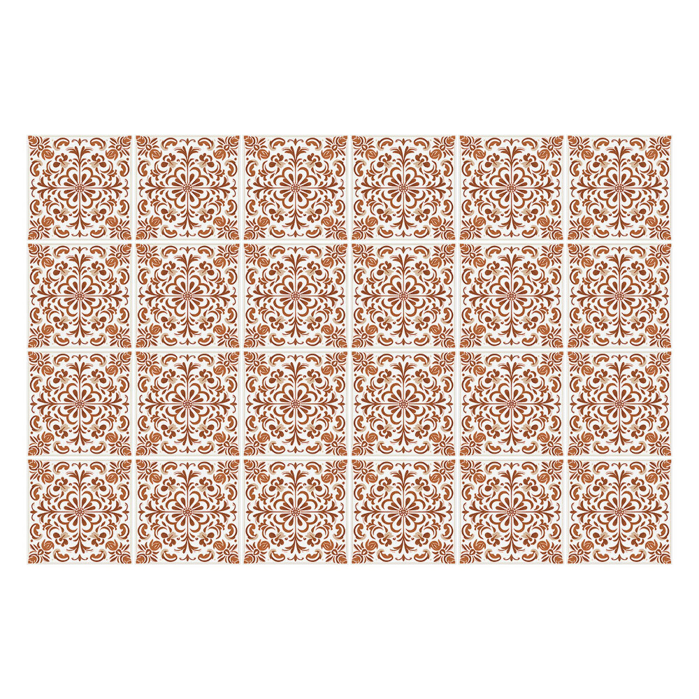 Autocolante pentru gresie Ornamente elegante în pătrate