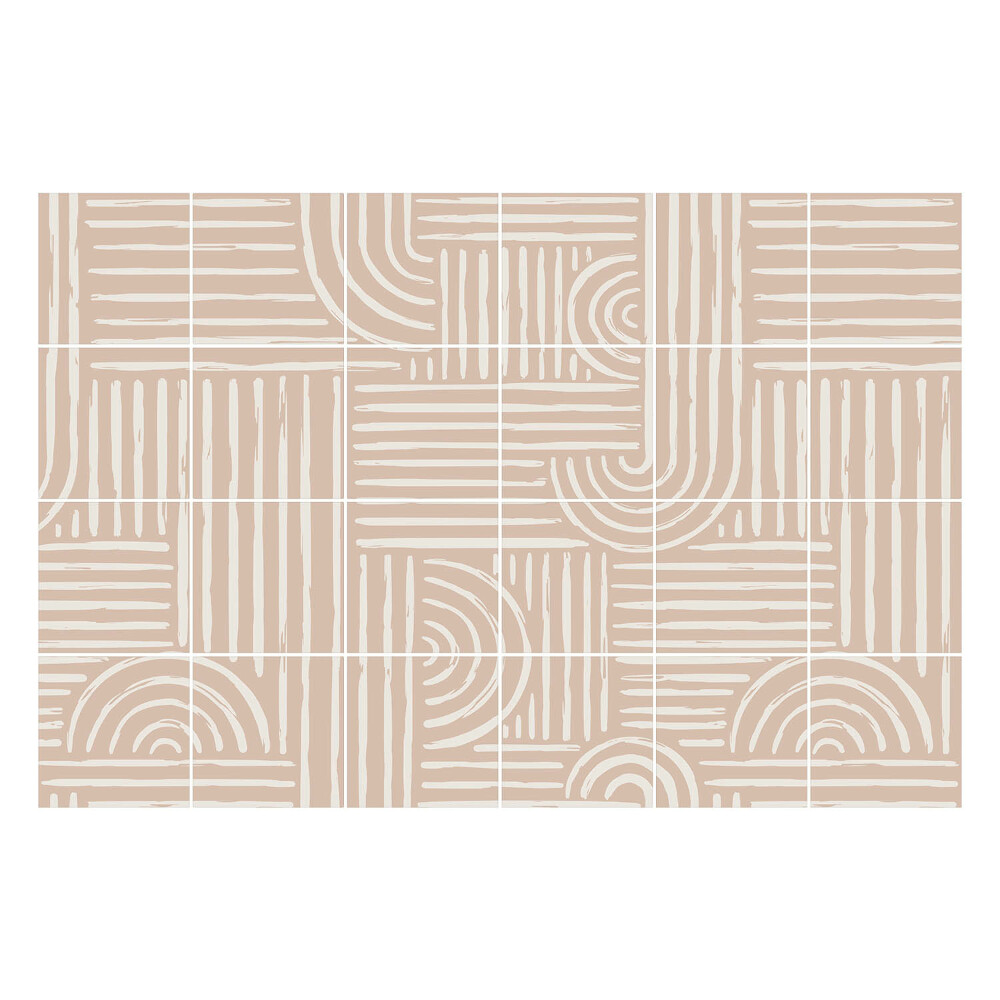 Autocolante gresie si faianta Linii și semicercuri boho