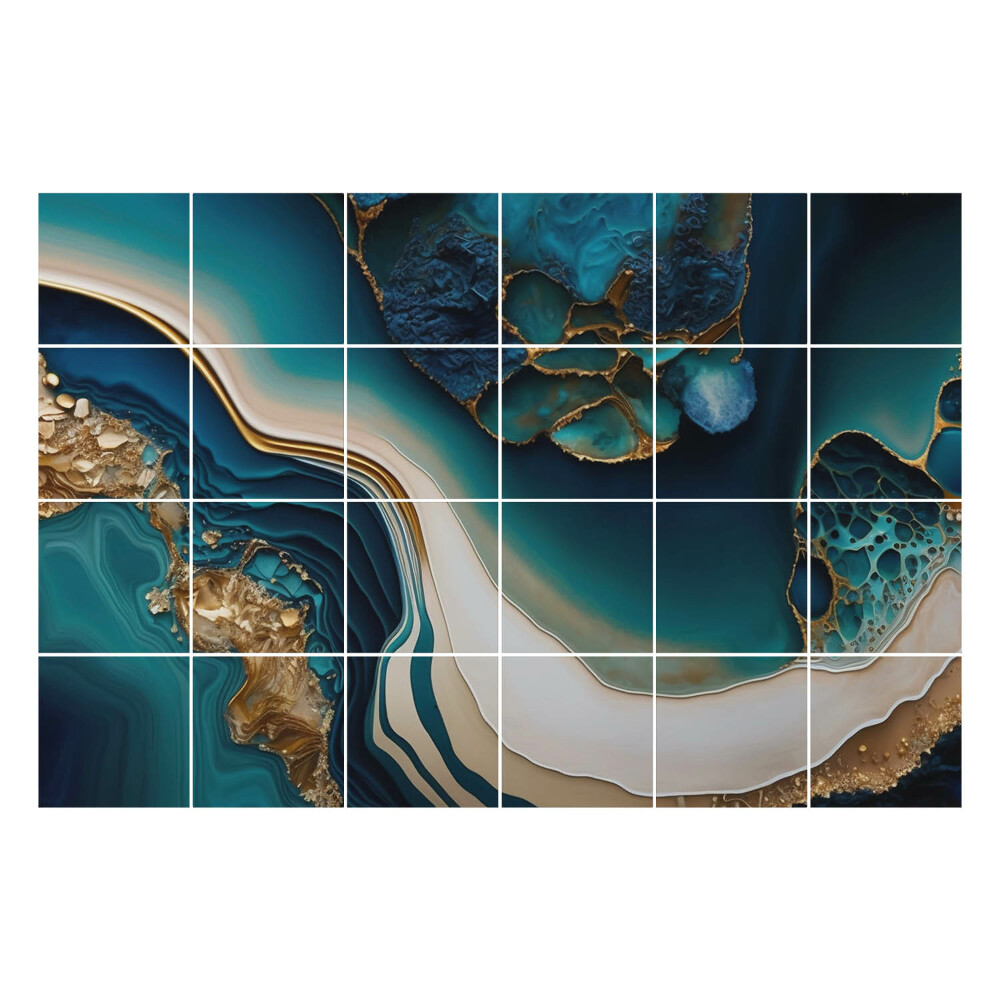 Autocolante pentru gresie Valuri și pete abstracte