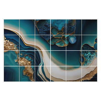 Autocolante pentru gresie Valuri și pete abstracte