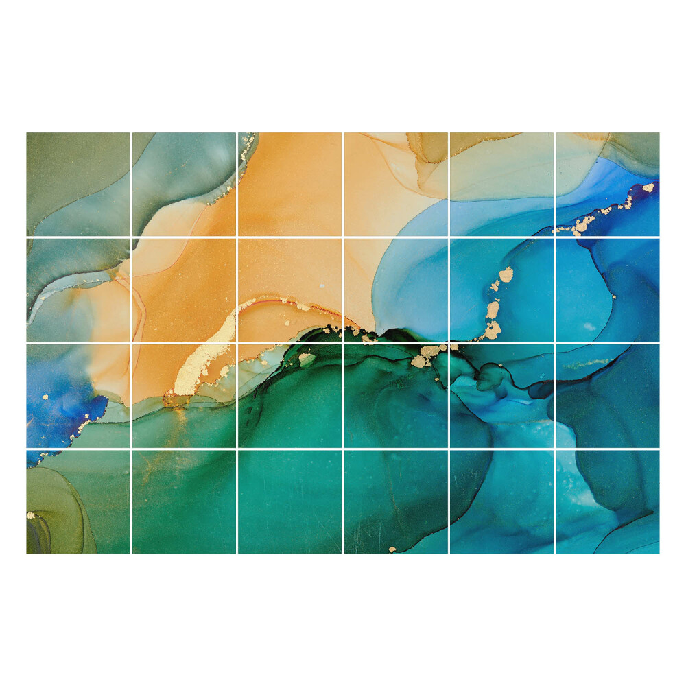 Autocolante pentru gresie Valuri abstracte de culoare