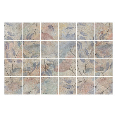 Autocolante gresie si faianta Frunze delicate pe fundal