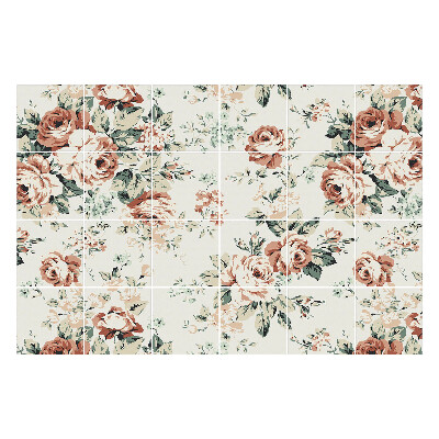 Autocolante gresie si faianta Motiv floral vintage