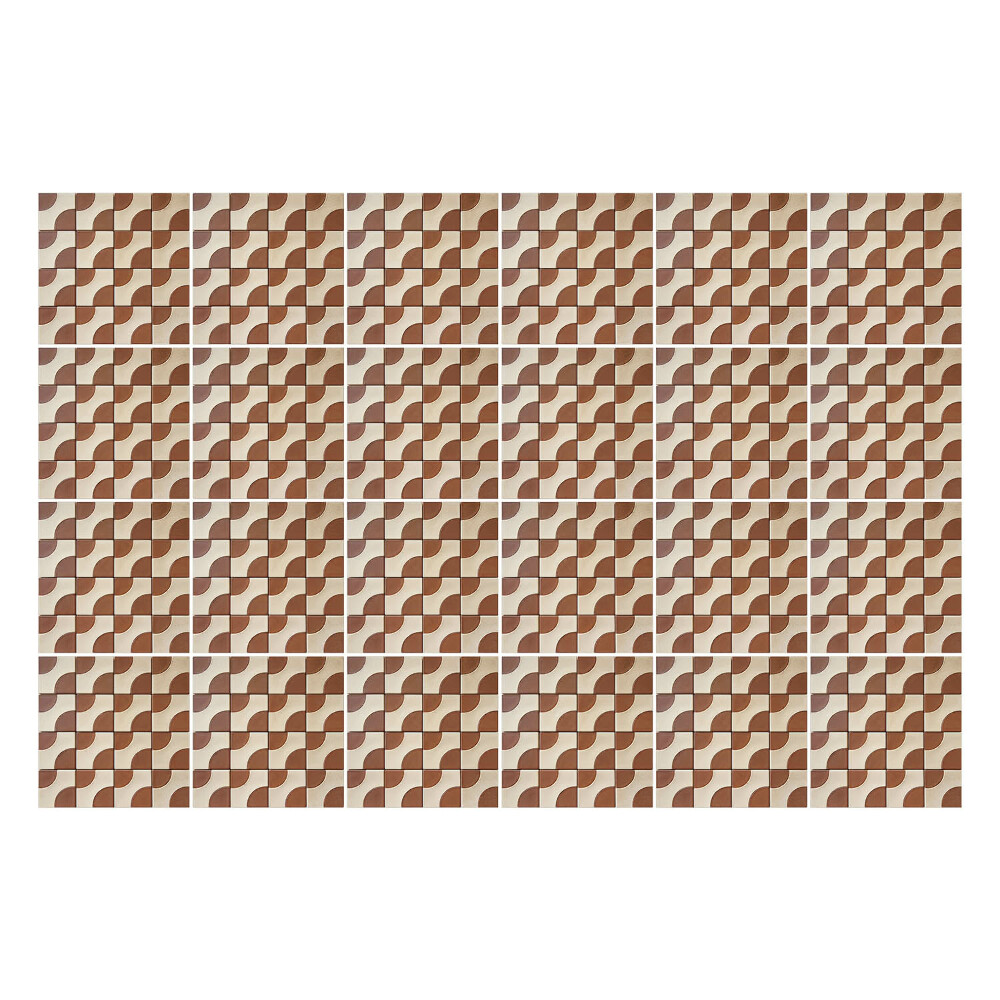 Autocolante pentru gresie Valuri într-un aranjament geometric