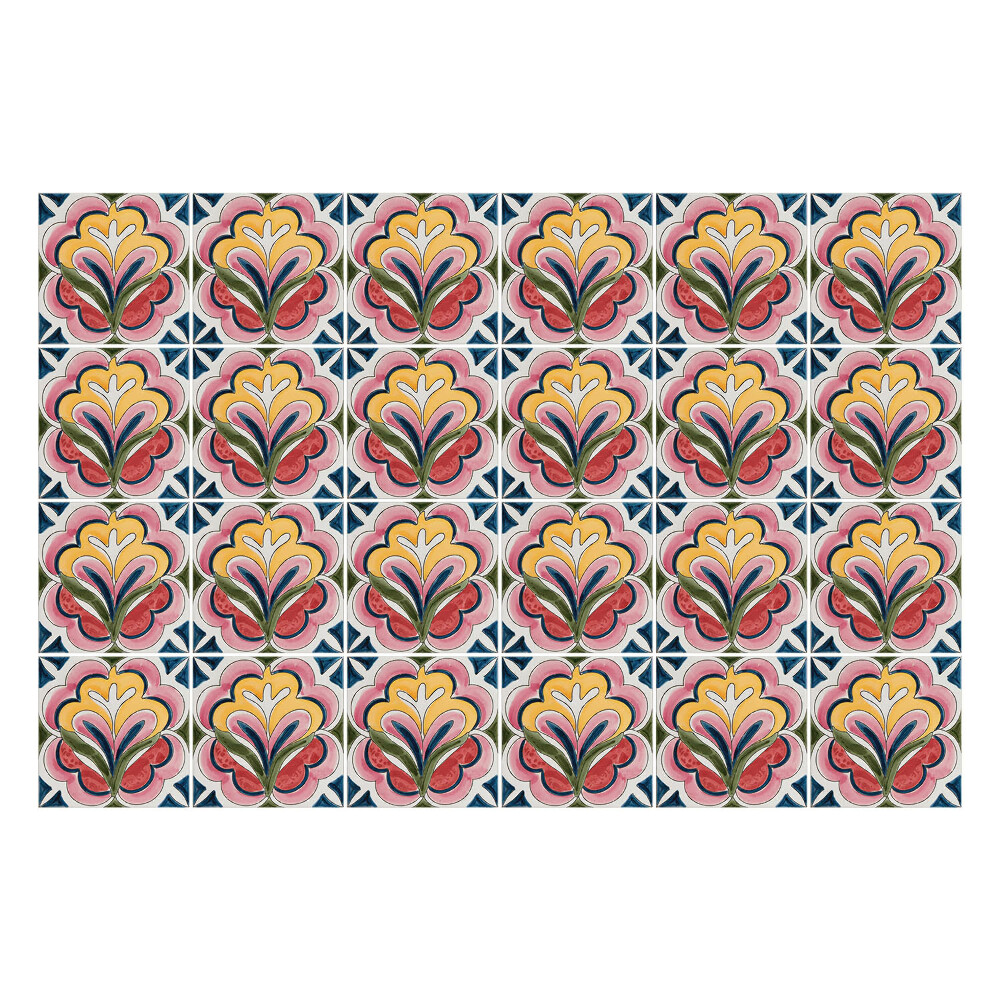 Autocolante pentru gresie Motive florale în aranjament